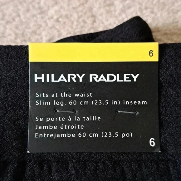 NWT Hilary Radley Black Pants Slim Leg Textured Stretch Size 6 Ankle-length Pant - Picture 6 of 11